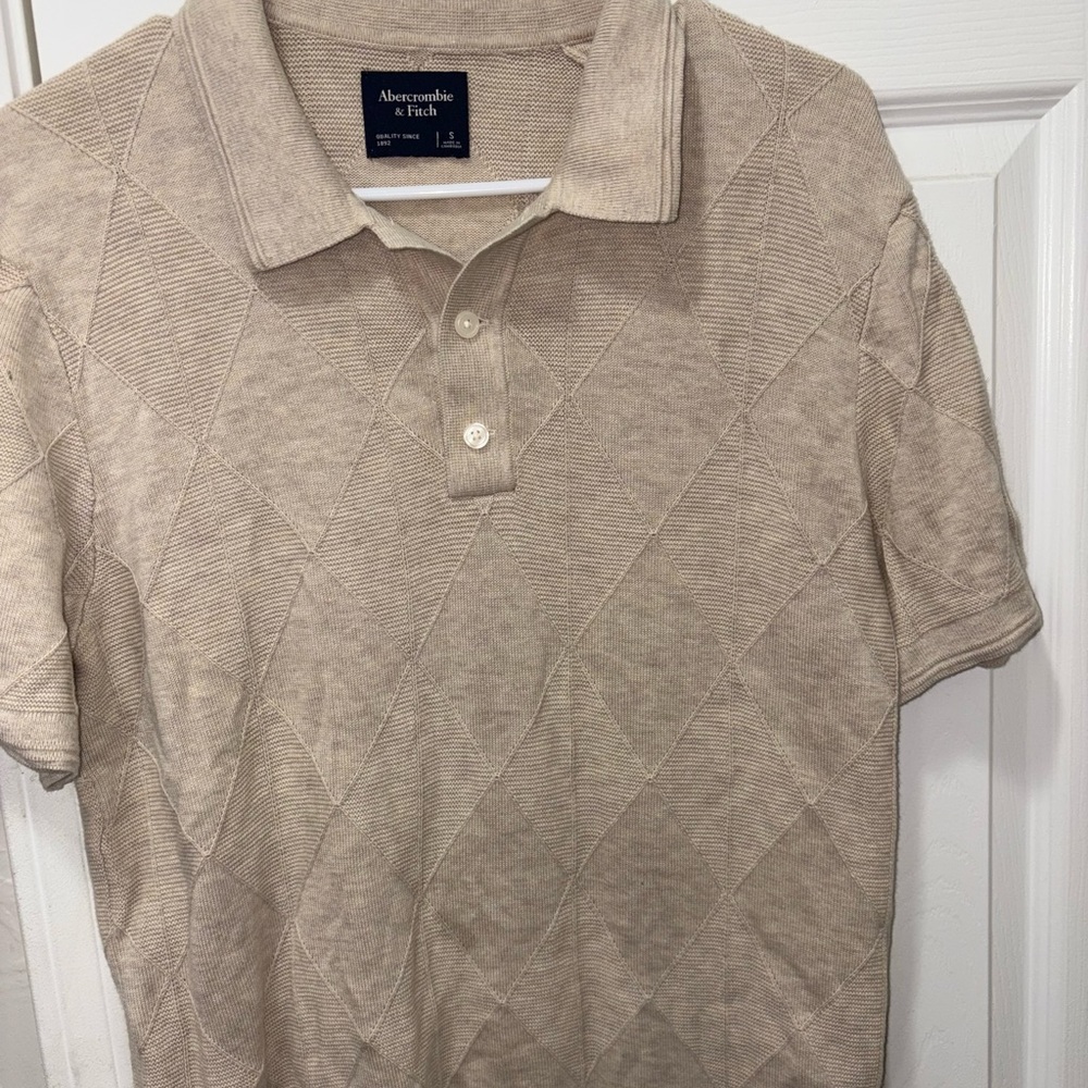 Abercrombie & Fitch Beige Polo Shirt
